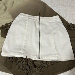 Zip mini denim skirt